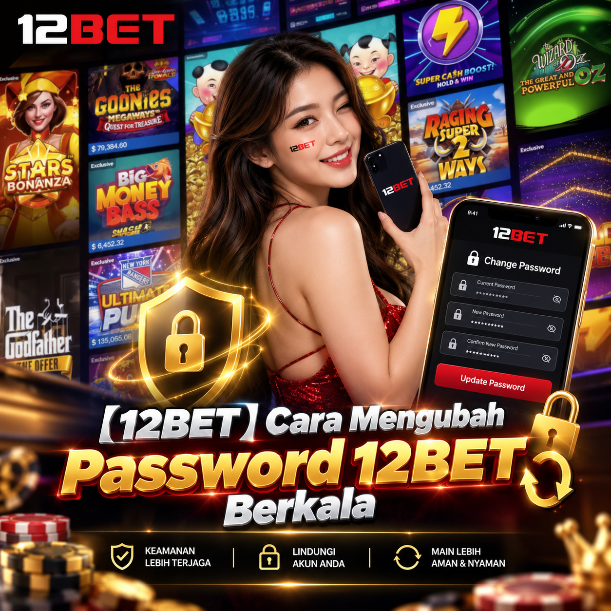 【12BET】Cara Mengubah Password 12BET Berkala